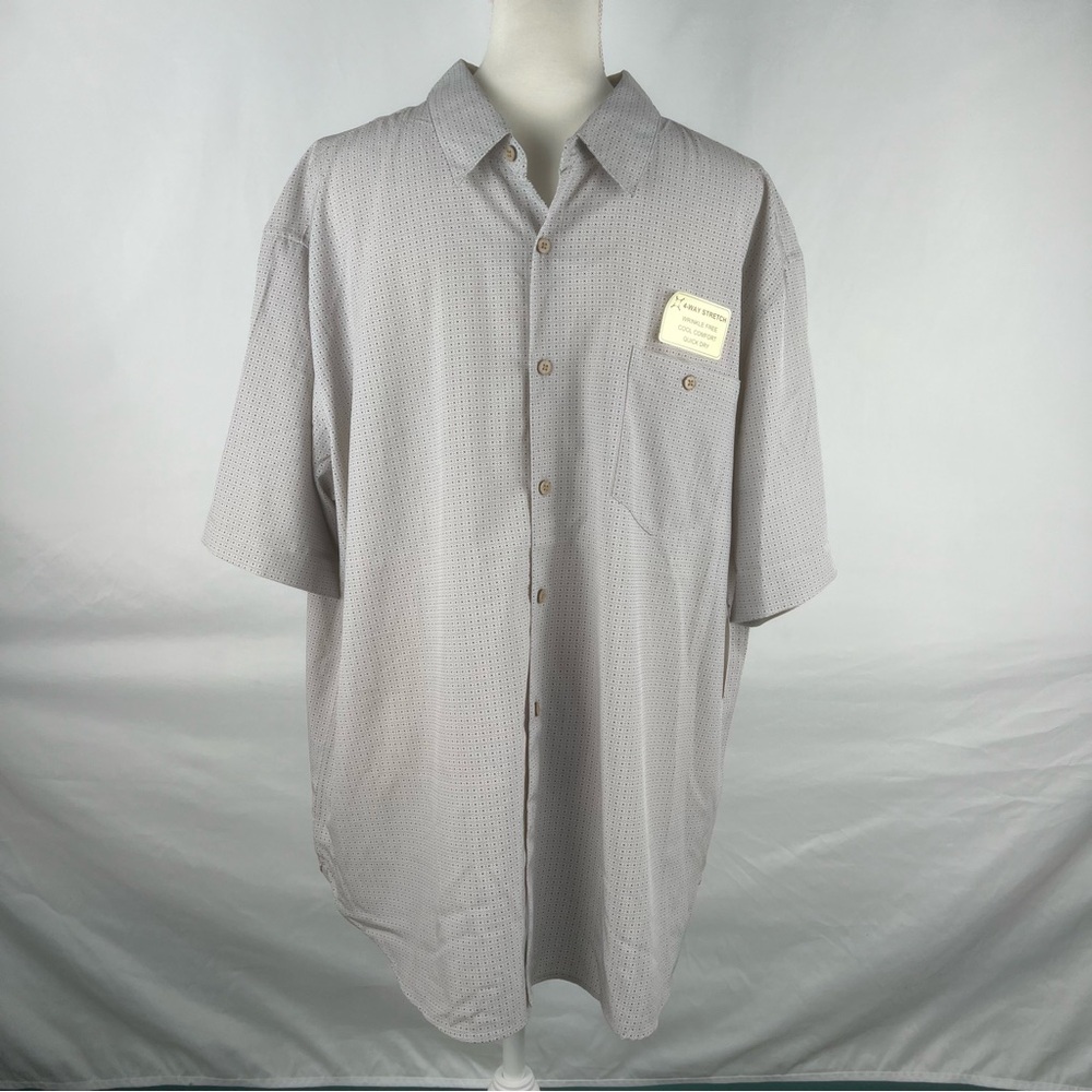 NWT Moda Campia Moda Button Down Shirt Men's Size XXL Short Sleeve Gray Floral